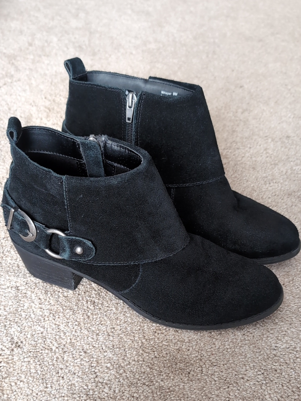 EUC Reba Whisper Black suede leather ankle boot western